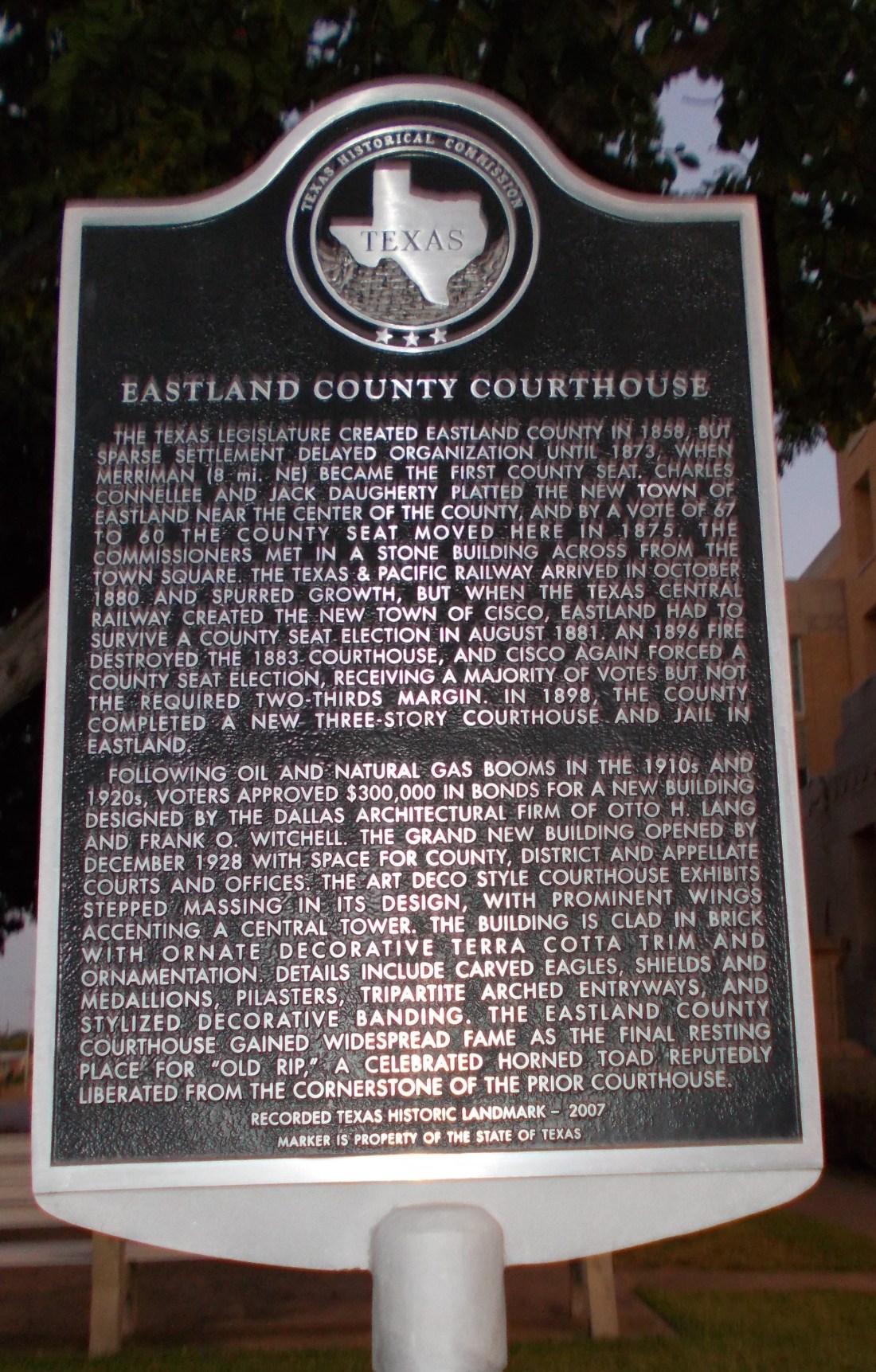 Eastland Courthouse History